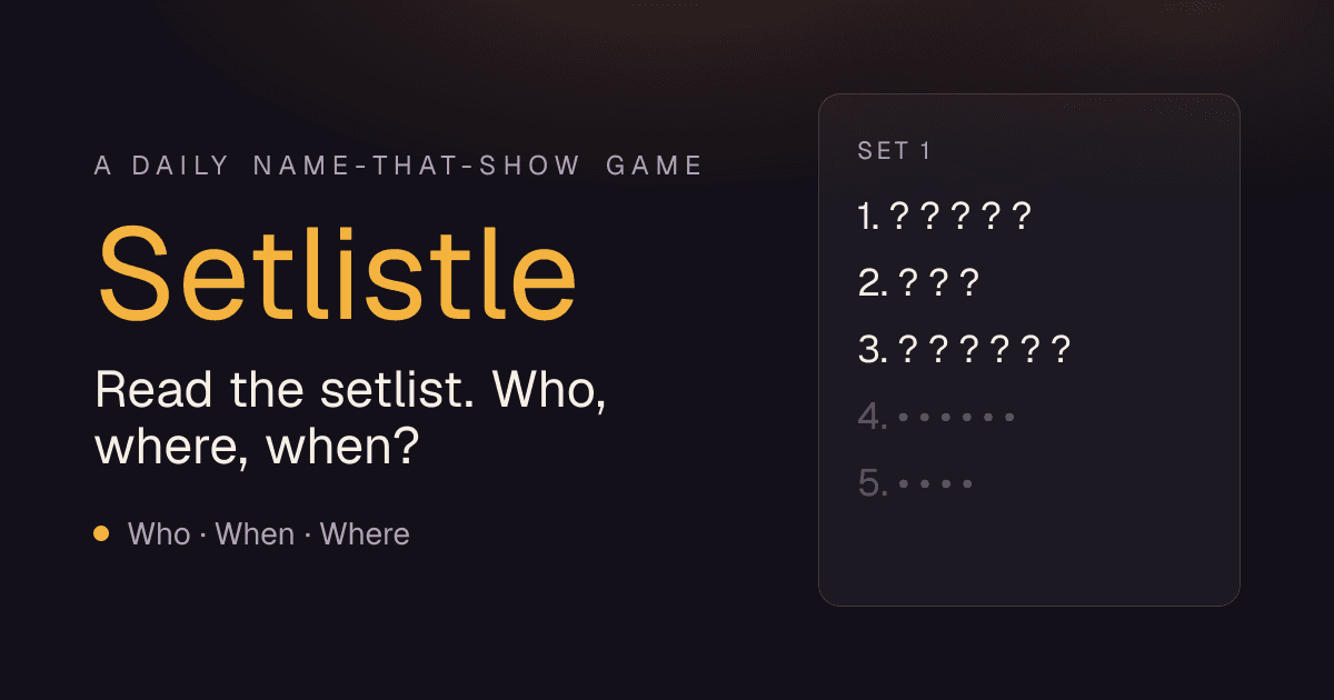 Screenshot of setlistle.com